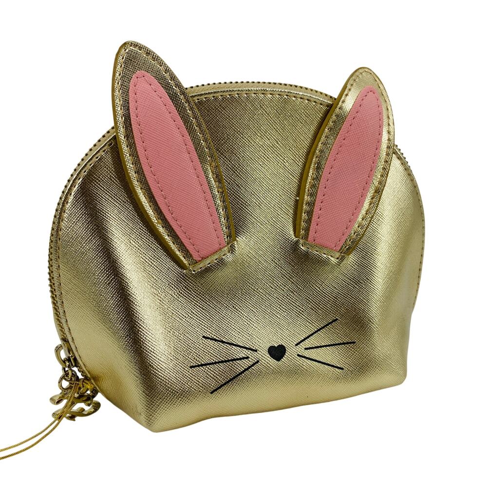 Too Faced Gold Rabbit Makeup Case Pouch